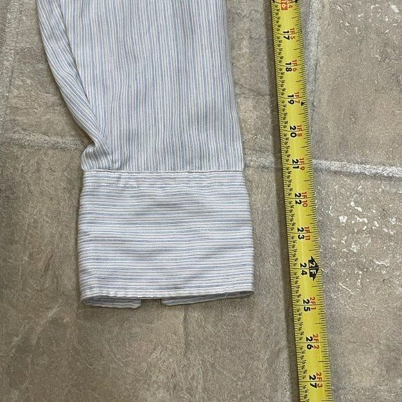 Vintage Karman Mens‎ Shirt Long Tail 17-37 Pearl Snap Striped Long Sleeve EUC - Picture 8 of 8